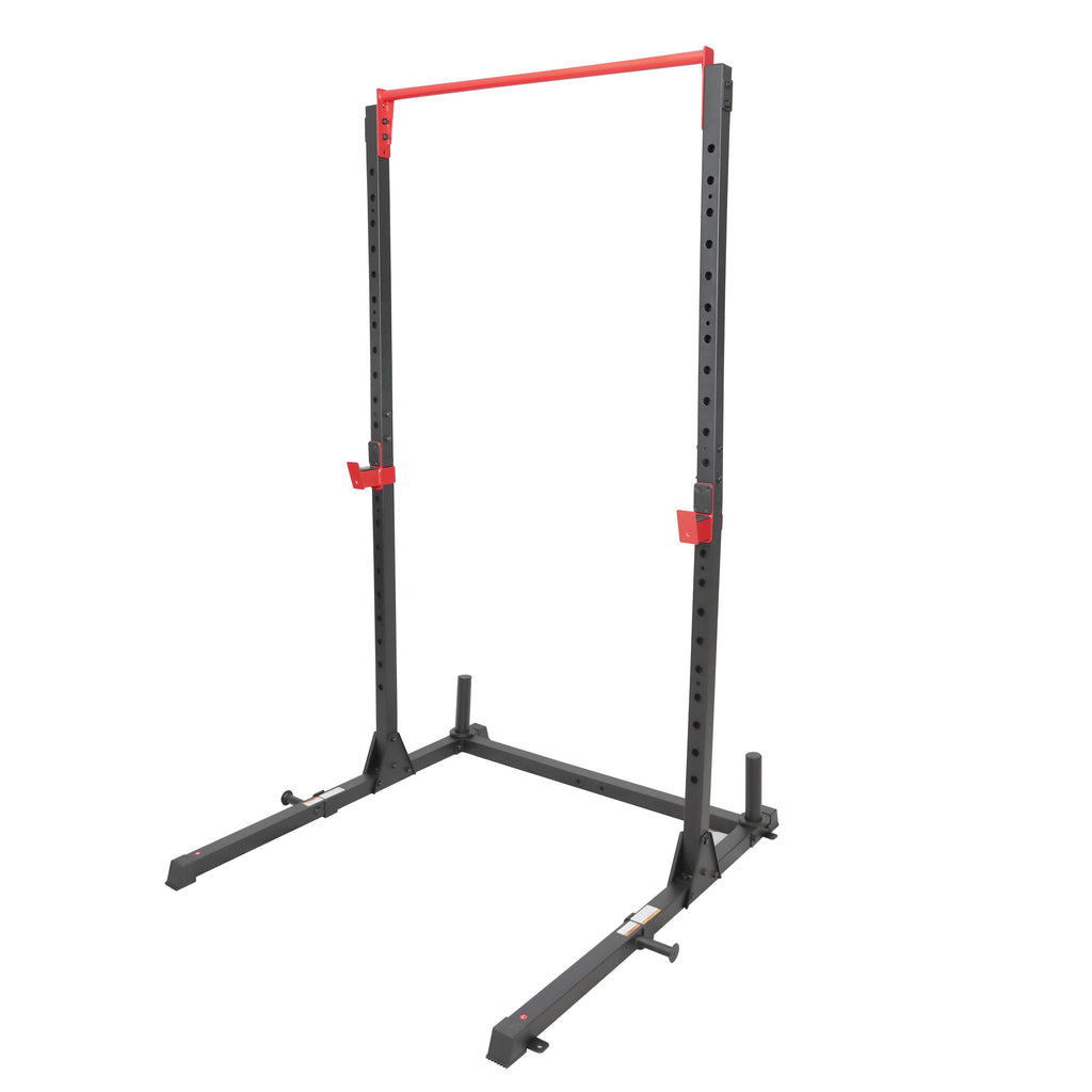 Sunny Health &amp; Fitness Essential 800-lb High Capacity Power Rack Cawith Weight Plate Stora&amp; Adjustable J-Hooks - SF-XF920063