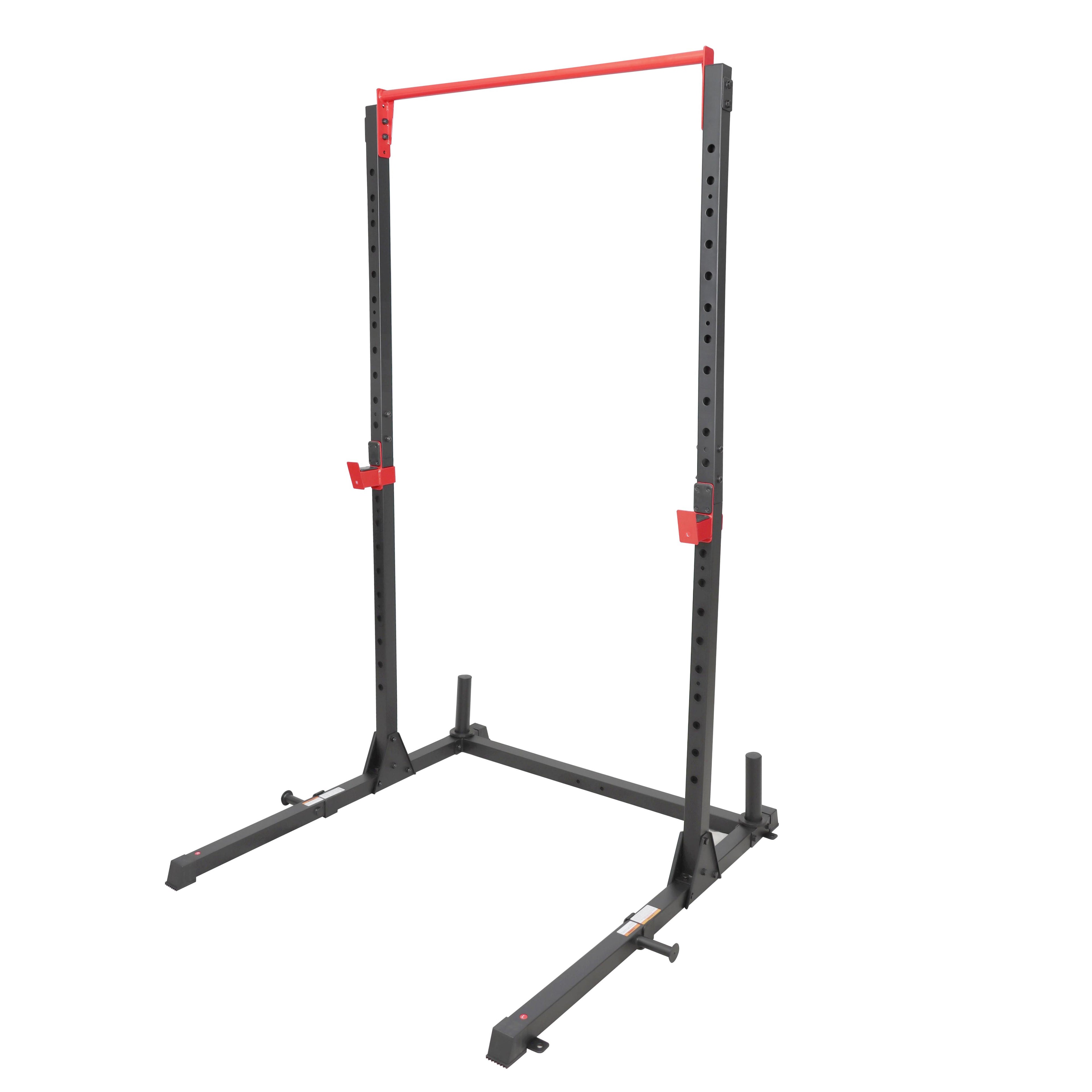 Sunny Health &amp; Fitness Essential 800-lb High Capacity Power Rack Cawith Weight Plate Stora&amp; Adjustable J-Hooks - SF-XF920063