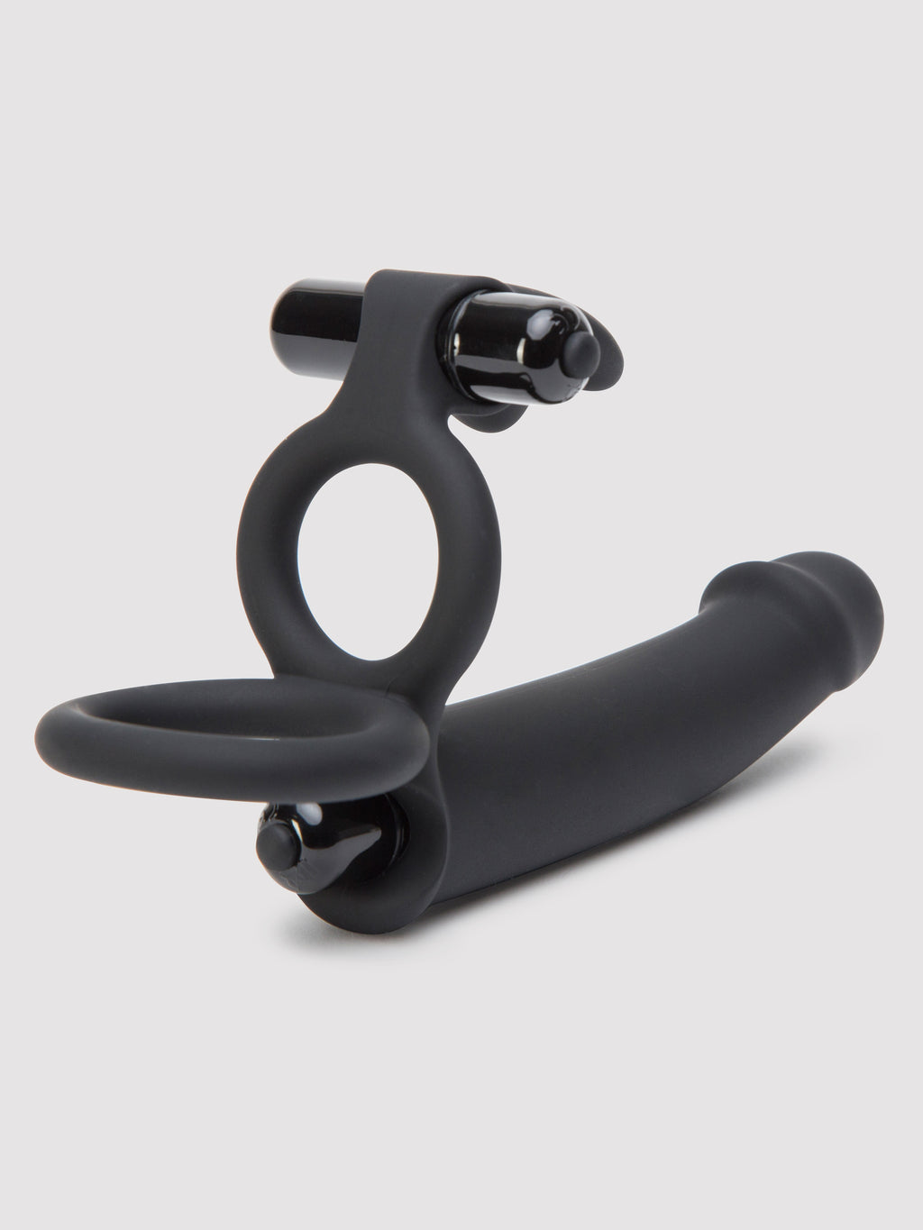 Lovehoney Double Fun Vibrating Rabbit Double Penetration Strap-On, Black