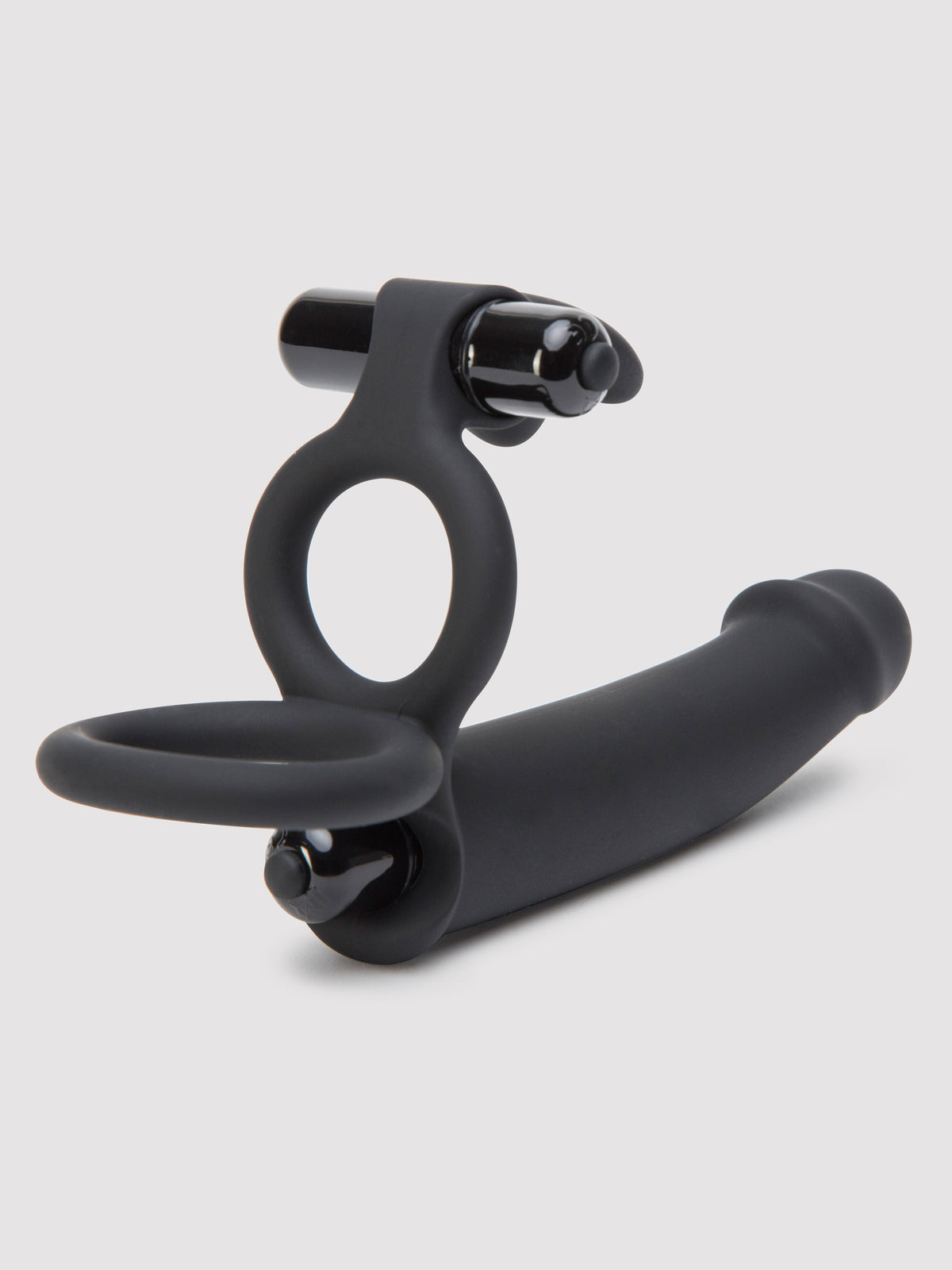 Lovehoney Double Fun Vibrating Rabbit Double Penetration Strap-On, Black