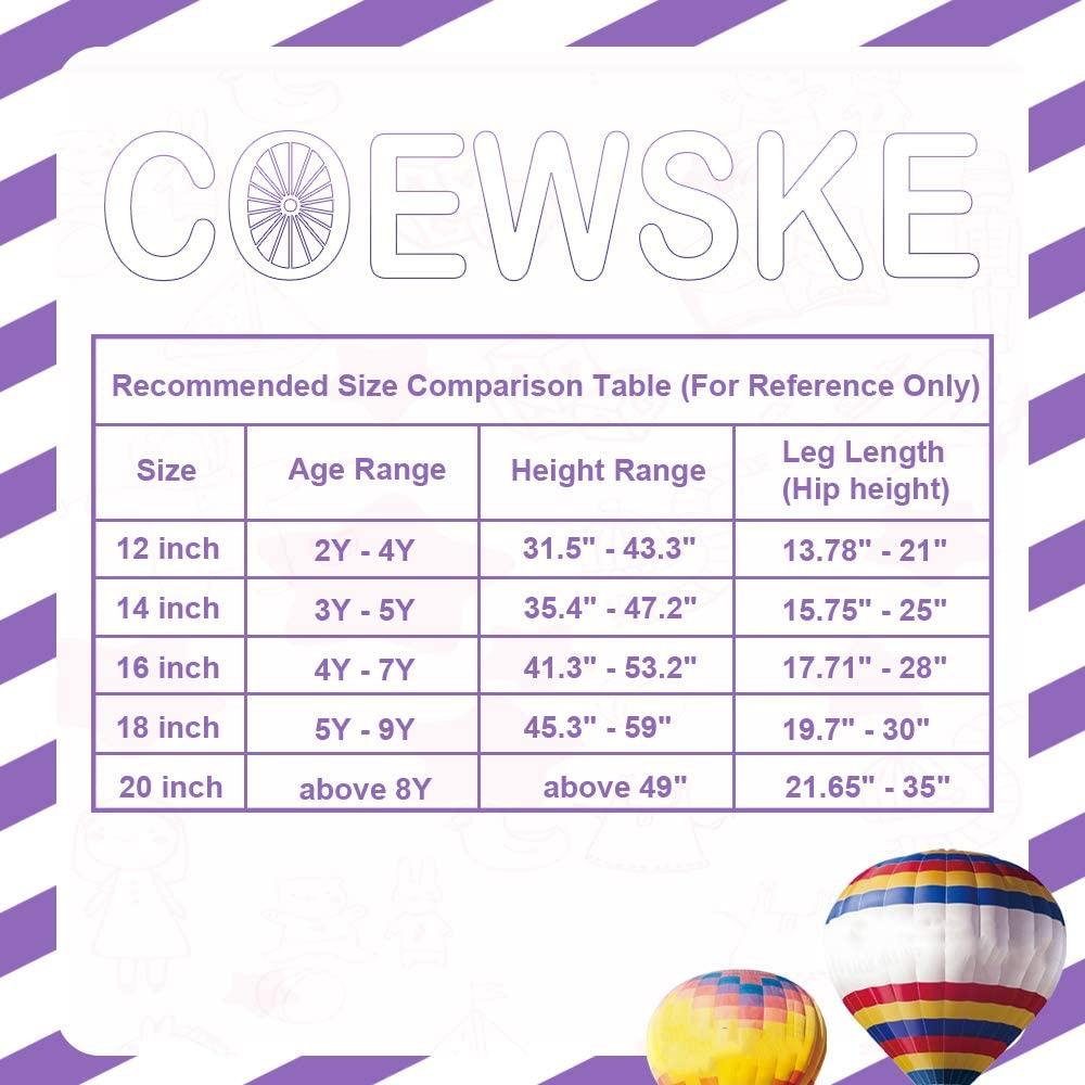 COEWSKE Kid's Bike Steel Frame Children Bicycle Little Princess Style 12-14-16-18-20 Inch with Training Wheel