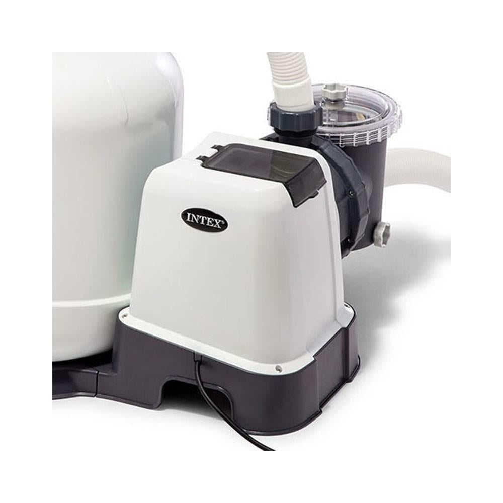 intex 3000 gph pool sand filter pump w/krystal clear saltwater system