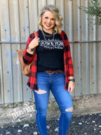 black buffalo plaid short cardigan