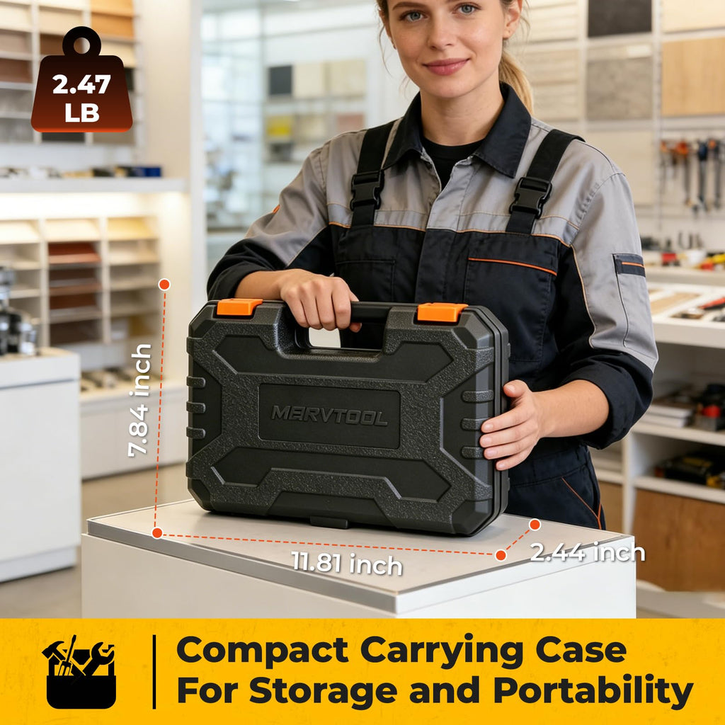 57 Piece Basic Tool Set, Home Repair Hand Tool Kit, General Household Tool Box, Portable Toolbox with StoraCase for Homeowner, DIY, Handyman, Women, Men