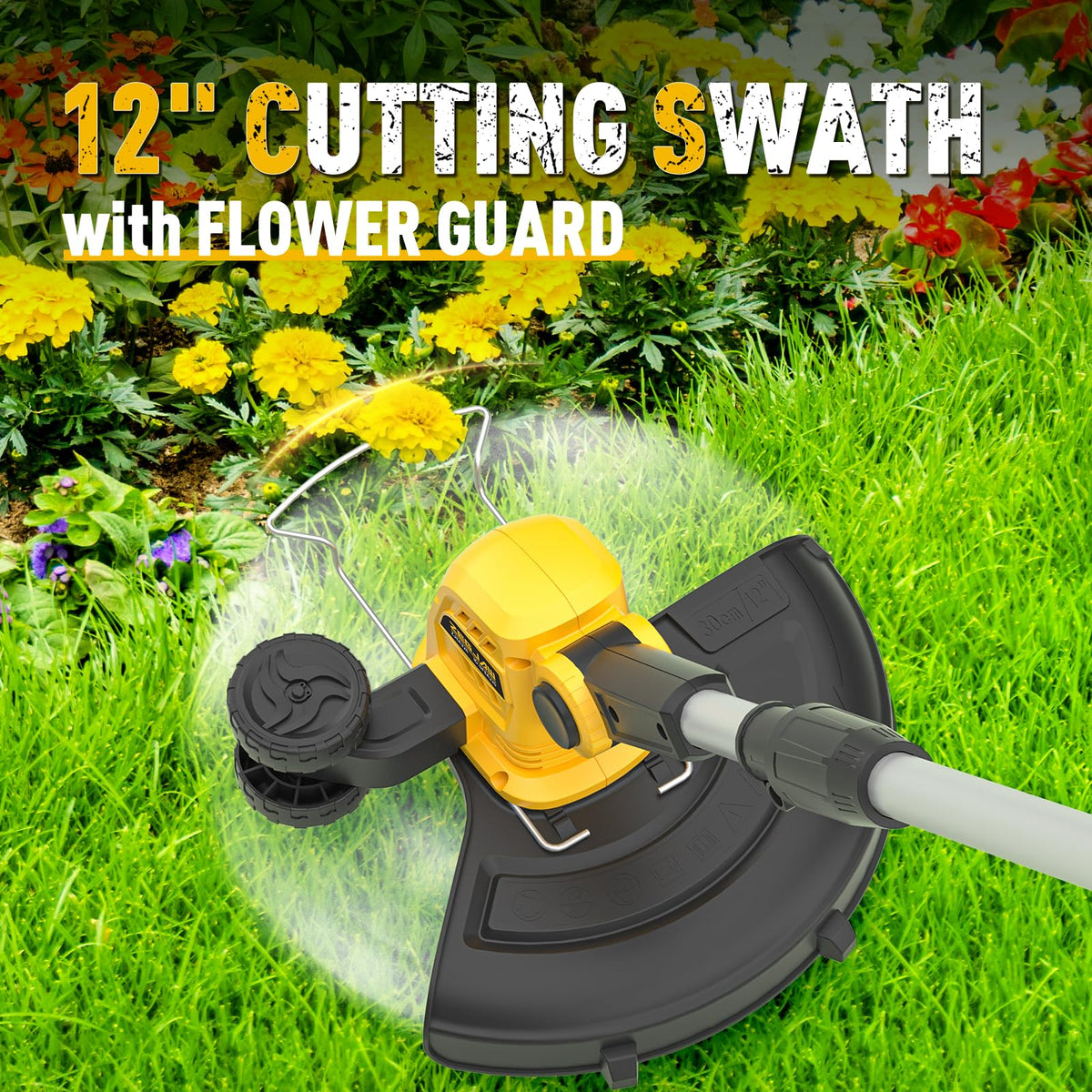 20v 13-inch Lawn Mower and 12-inch String Trimmer Combo with 2x4.0Ah Batteries and Charger, Grass Cutter with 5-Position Height Adjustment, Weed Wacker with 8pcs Line for Yard, Garden
