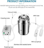 limeid goat milking machine 7l electric vacuum pulsation suction pump milker machine auto-stop device for cow goat sheep livestock household farm stainless steel food grade bucket milking device