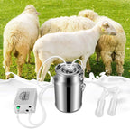 limeid goat milking machine 7l electric vacuum pulsation suction pump milker machine auto-stop device for cow goat sheep livestock household farm stainless steel food grade bucket milking device