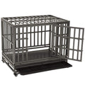 KELIXU Heavy Duty Dog Crate LarDog caDog Kennels and Crates for LarDogs Indoor Outdoor with Double Doors, Locks and Lockable Wheels