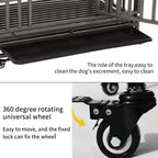 KELIXU Heavy Duty Dog Crate LarDog caDog Kennels and Crates for LarDogs Indoor Outdoor with Double Doors, Locks and Lockable Wheels