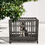 KELIXU Heavy Duty Dog Crate LarDog caDog Kennels and Crates for LarDogs Indoor Outdoor with Double Doors, Locks and Lockable Wheels