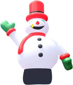 Taek-cheon Christmas Inflatable Decorations Santa Claus Handing Gifts Garden Stand Decoration Ground Fork Transformer Rope  Air Blown Yard Holiday Party Xmas