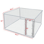 JAXPETY Foldable Metal Pet Exercise and Playpen 7.5 x 7.5 Ft Heavy Duty Outdoor Chain Link Dog Kennel Enclosure w/Door