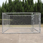 JAXPETY Foldable Metal Pet Exercise and Playpen 7.5 x 7.5 Ft Heavy Duty Outdoor Chain Link Dog Kennel Enclosure w/Door