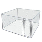 JAXPETY Foldable Metal Pet Exercise and Playpen 7.5 x 7.5 Ft Heavy Duty Outdoor Chain Link Dog Kennel Enclosure w/Door