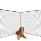 JAXPETY Foldable Metal Pet Exercise and Playpen 7.5 x 7.5 Ft Heavy Duty Outdoor Chain Link Dog Kennel Enclosure w/Door