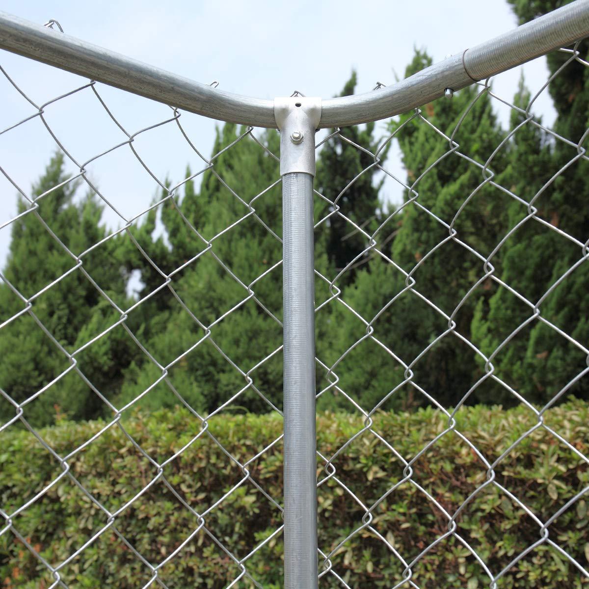 JAXPETY Foldable Metal Pet Exercise and Playpen 7.5 x 7.5 Ft Heavy Duty Outdoor Chain Link Dog Kennel Enclosure w/Door
