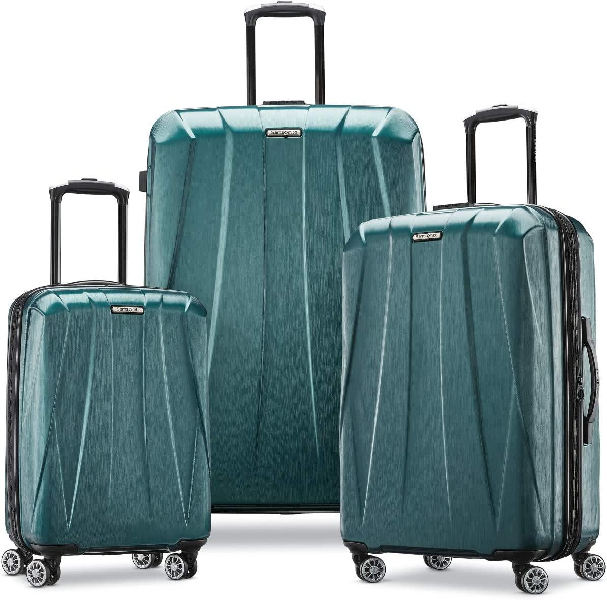 Centric 2 Hardside Expandable Luggage with Spinner Wheels, Emerald Green, Checked-Large 28-Inch