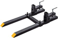 light duty 43" clamp on pallet forks w/adjustable stabilizer bar(13" - 23" w), 2000lbs capacity max for loader bucket skidsteer tractor（43inch total 30inch fork length）