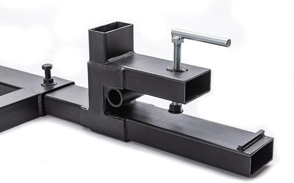 light duty 43" clamp on pallet forks w/adjustable stabilizer bar(13" - 23" w), 2000lbs capacity max for loader bucket skidsteer tractor（43inch total 30inch fork length）