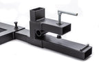 light duty 43" clamp on pallet forks w/adjustable stabilizer bar(13" - 23" w), 2000lbs capacity max for loader bucket skidsteer tractor（43inch total 30inch fork length）
