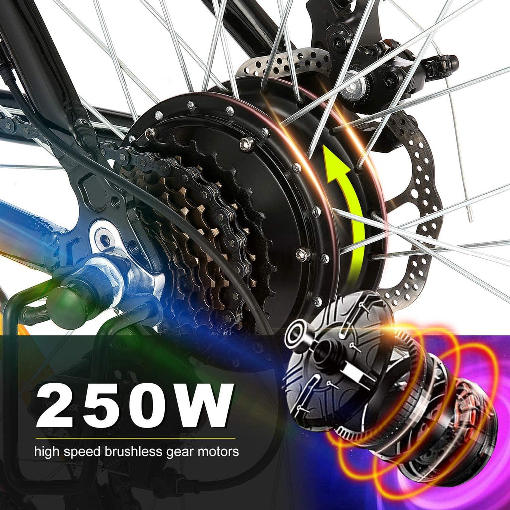 Aceshin 26'' Electric Bike, Electric Bicycle with 36V 8Ah Removable LarCapacity Lithium-Ion Battery, 250W Motor and Professional 21 Speed Gear