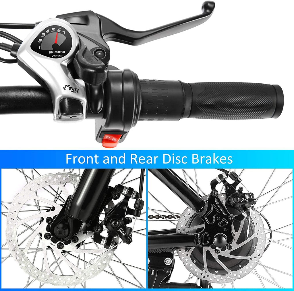 Aceshin 26'' Electric Bike, Electric Bicycle with 36V 8Ah Removable LarCapacity Lithium-Ion Battery, 250W Motor and Professional 21 Speed Gear