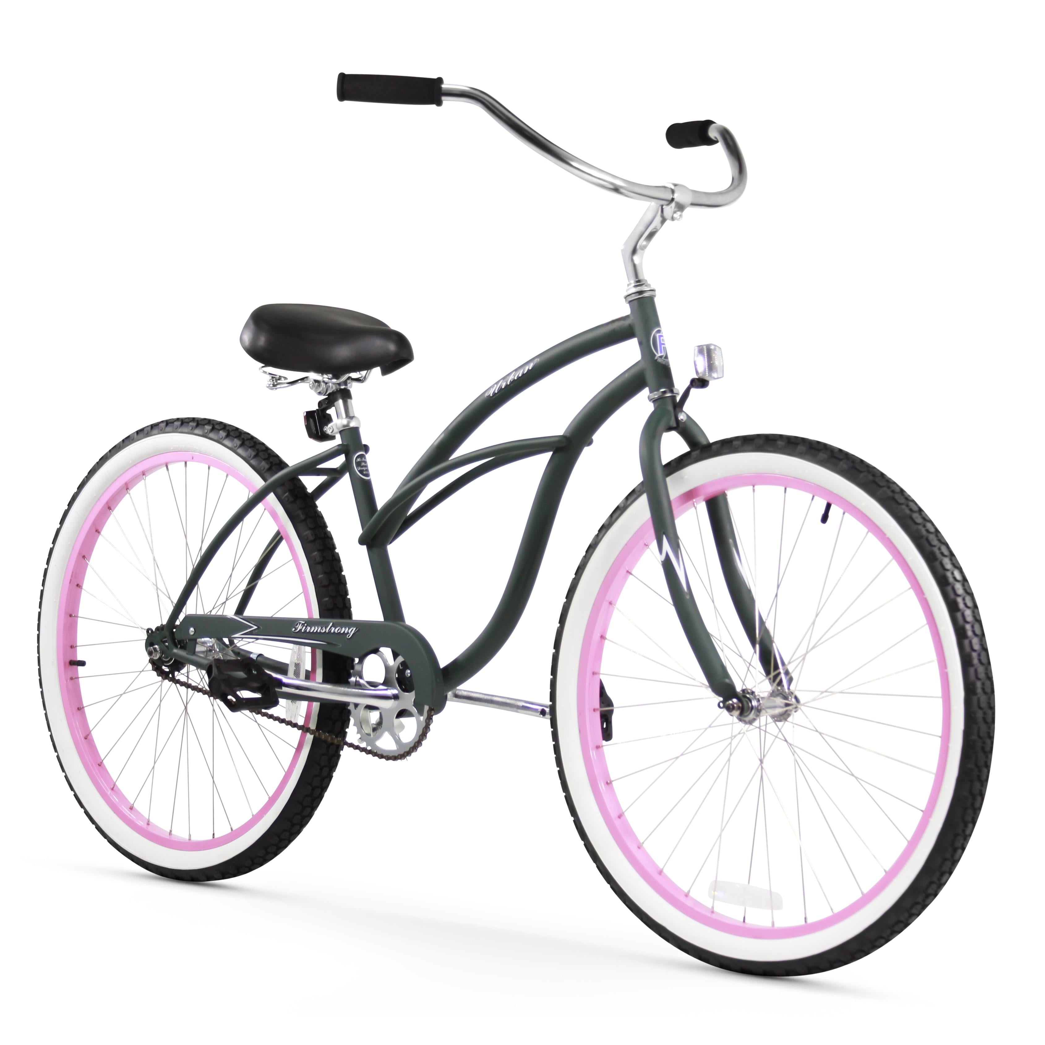 Firmstrong Urban Lady, 26", Women's, Single Speed, Army Green/Pink