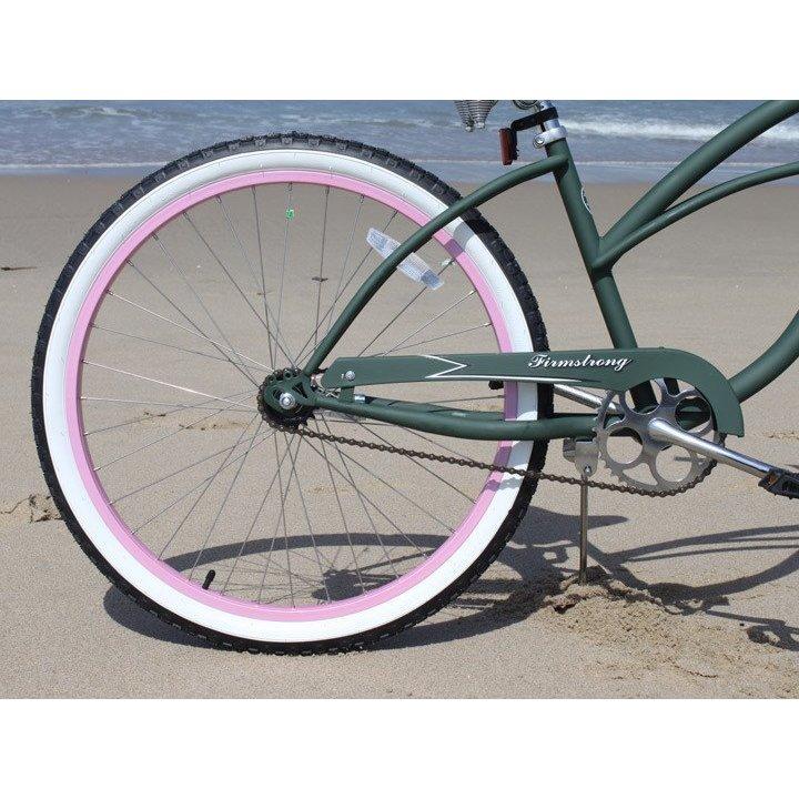 Firmstrong Urban Lady, 26", Women's, Single Speed, Army Green/Pink