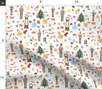 Cotton Sateen Duvet Cover, Twin - Winter Dreams Nutcracker Toy Red Tree Christmas Ballerina Ballet Cloth Print Custom Bedding by Spoonflower