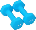 Neoprene Coated Dumbbell Hand Weight Set 3lbs 5lbs 8lbs with Stand