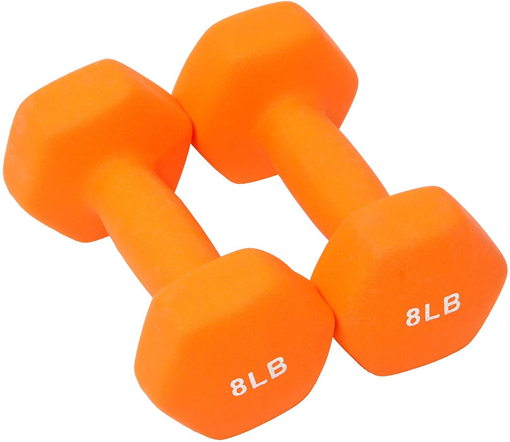 Neoprene Coated Dumbbell Hand Weight Set 3lbs 5lbs 8lbs with Stand