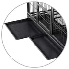 Topeart 43-inch Heavy Duty Dog CaStrong Metal Kennel and Crate Double Door Easy to Assemble Pet Caw/Tray/Wheels/Double Tray Black