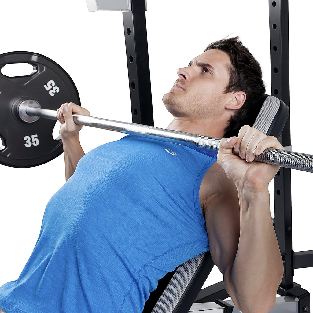 Marcy Pro Full Caand Weight Bench Personal Home Gym Total Body Workout System