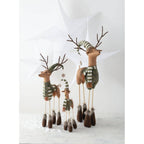 37 in. Multicolor Polyester Holiday Standing Deer - Set of 4