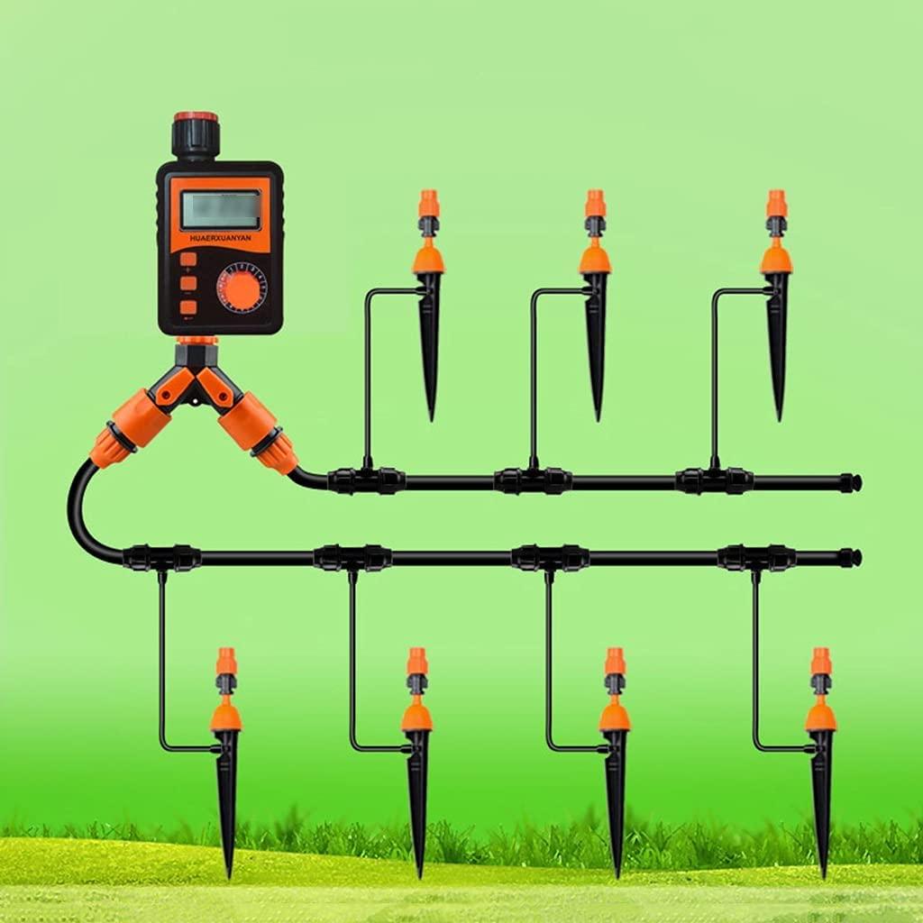 BBGS Drip Irrigation Kits with Timer, Blank Watering System DIY Automatic Irrigation Set for Patio Lawn Garden Greenhouse Flower Bed