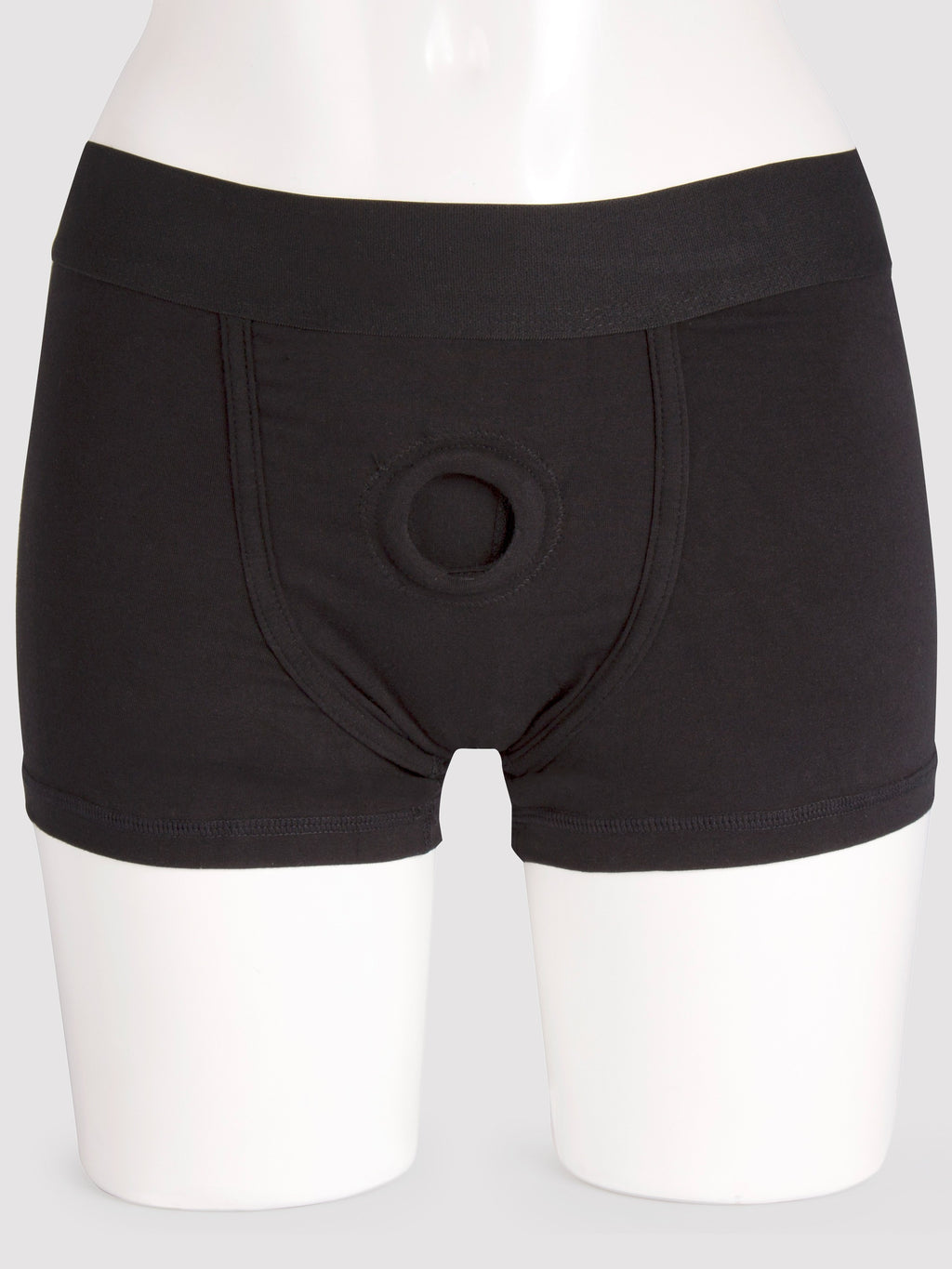 Packer Gear Strap-On Harness Boxer Shorts with Vibe Pocket, Black