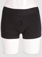 Packer Gear Strap-On Harness Boxer Shorts with Vibe Pocket, Black