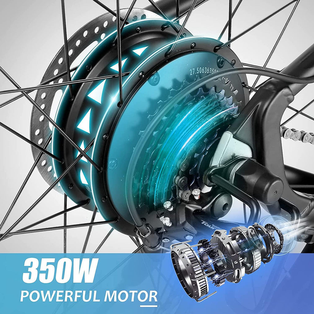 VIVI 26/27.5 Inches Electric Bike 350W Mountain Bike Electric Bicycle Ebike with 36V/10.4Ah Removable Battery E-Bike 25MPH 21 Speed Gears Electric Bike for Adults Commuter Bike