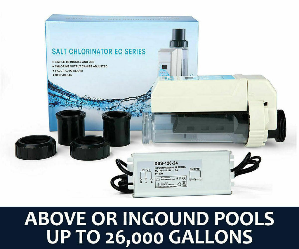 complete salt water pool chlorine generator system for 26000 gallon chlorinator