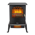 KUNEREN Electric Fireplace Stove Space Heater 1500W Portable Freestanding with Thermostat, Realistic Flame Logs   for Corners