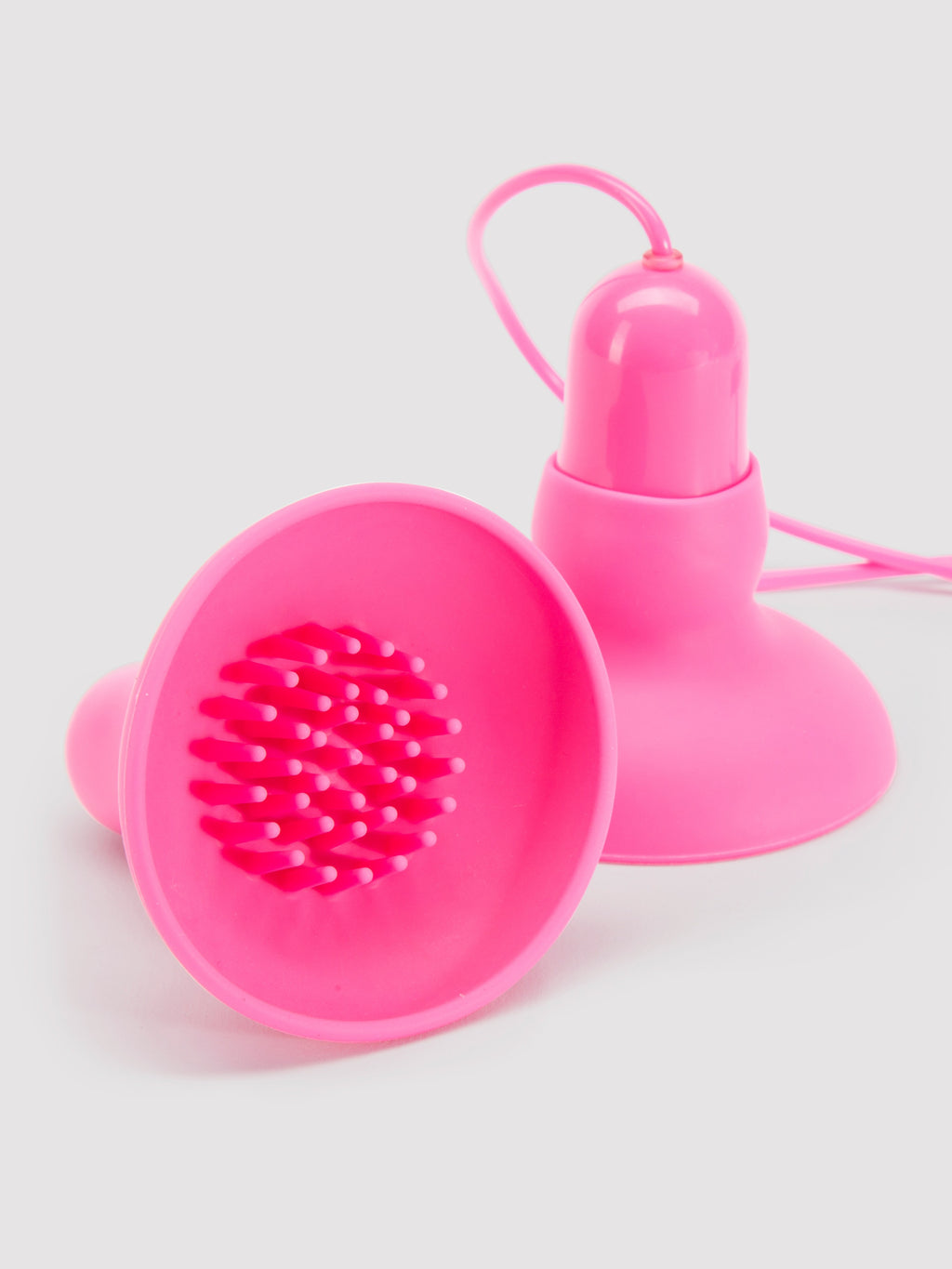 Double Double Powerful Vibrating Silicone Nipple and Clit Teasers, Pink