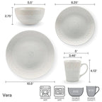 Vera 16 Piece Dinnerware Set, Service for 4