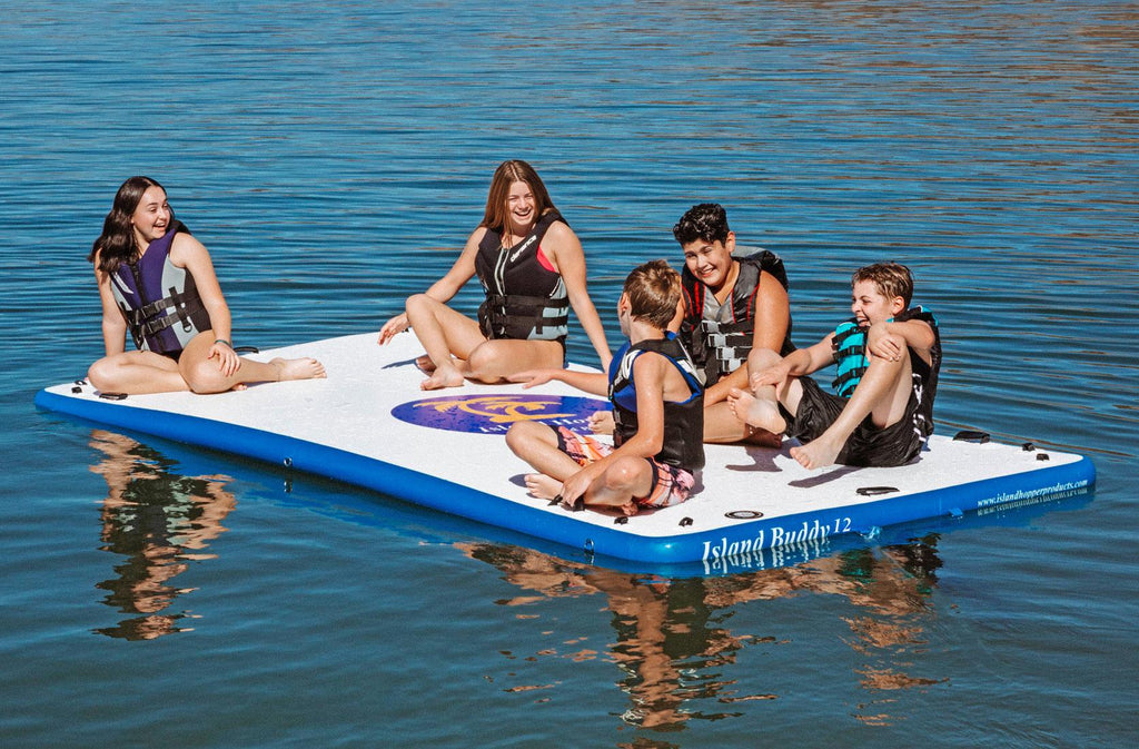 Island Hopper Buddy 12 Foot Inflatable Swimming Water Platform