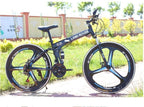 Uni26'' Folding Mountain Bike, 21 Speed Full Suspension Outroad Bikes with Three-Knife Wheel and Disc Brakes, Fashionable City Road Bicycle Outdoors MTB Bikes for Adult/Youth