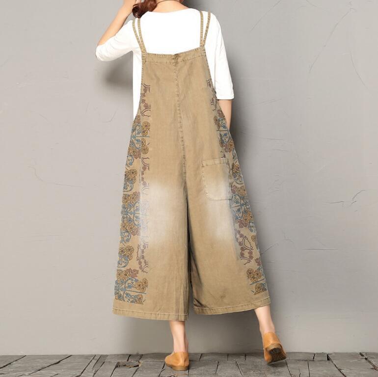 Cotton Printed Loose Casual Jumpsuit