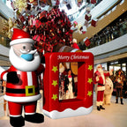 9.8 x 9.5FT Christmas Inflatables, Inflatable Santa Claus with Photo Frame for Christmas Outdoor with -in Blower for Holiday/Party/Xmas/Yard/Garden/Shopping Mall