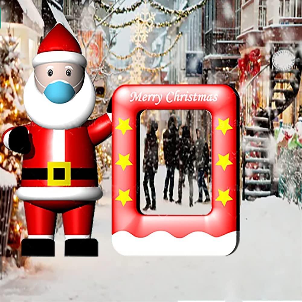 9.8 x 9.5FT Christmas Inflatables, Inflatable Santa Claus with Photo Frame for Christmas Outdoor with -in Blower for Holiday/Party/Xmas/Yard/Garden/Shopping Mall