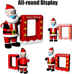 9.8 x 9.5FT Christmas Inflatables, Inflatable Santa Claus with Photo Frame for Christmas Outdoor with -in Blower for Holiday/Party/Xmas/Yard/Garden/Shopping Mall