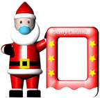 9.8 x 9.5FT Christmas Inflatables, Inflatable Santa Claus with Photo Frame for Christmas Outdoor with -in Blower for Holiday/Party/Xmas/Yard/Garden/Shopping Mall