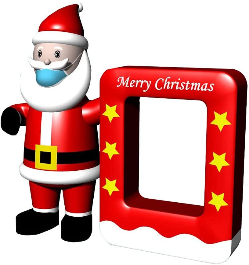 9.8 x 9.5FT Christmas Inflatables, Inflatable Santa Claus with Photo Frame for Christmas Outdoor with -in Blower for Holiday/Party/Xmas/Yard/Garden/Shopping Mall